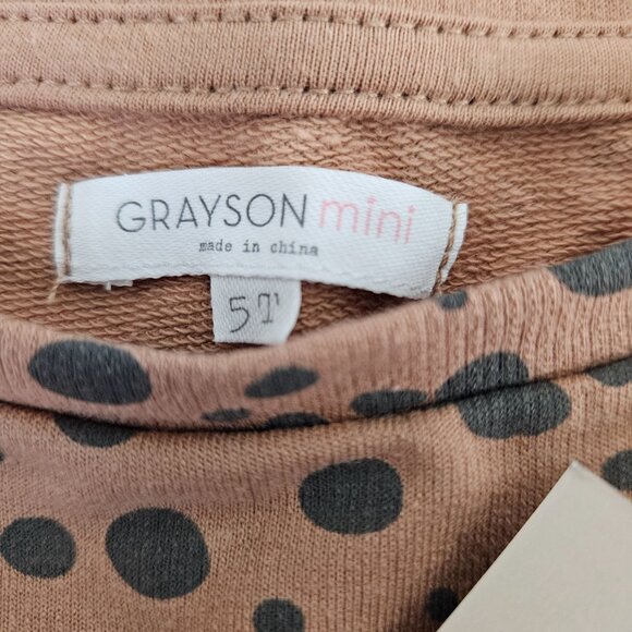 Grayson Mini Polka Dot Ruffle Long Sleeve Girls Top Size 5T Casual Play Party - Picture 4 of 6